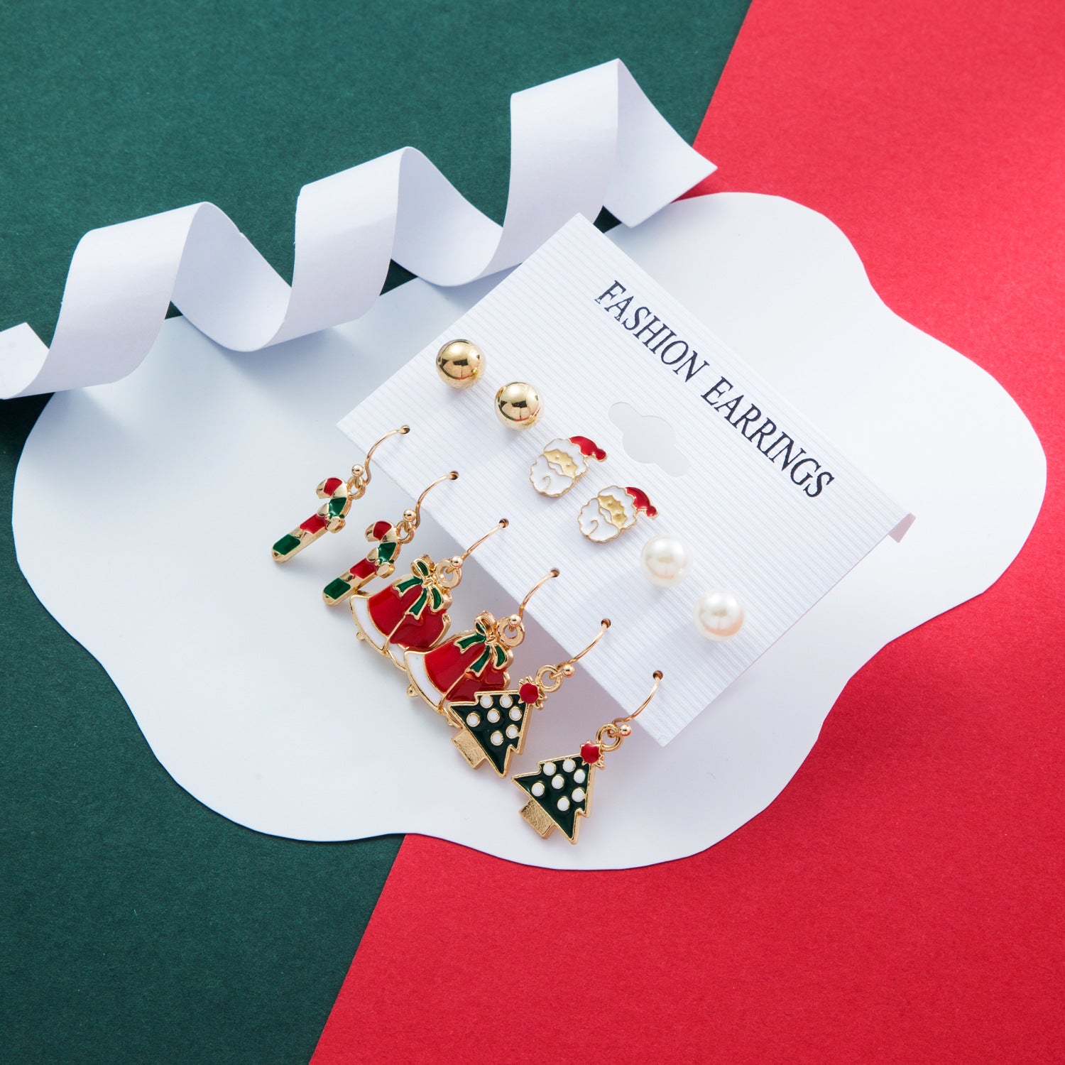 Wholesale 1set Christmas Oil Drop Earrings